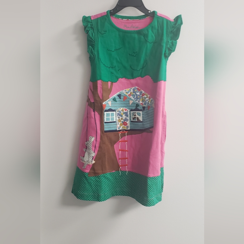 Mini Boden Treehouse Lift-The-Flap Dress 7-8y